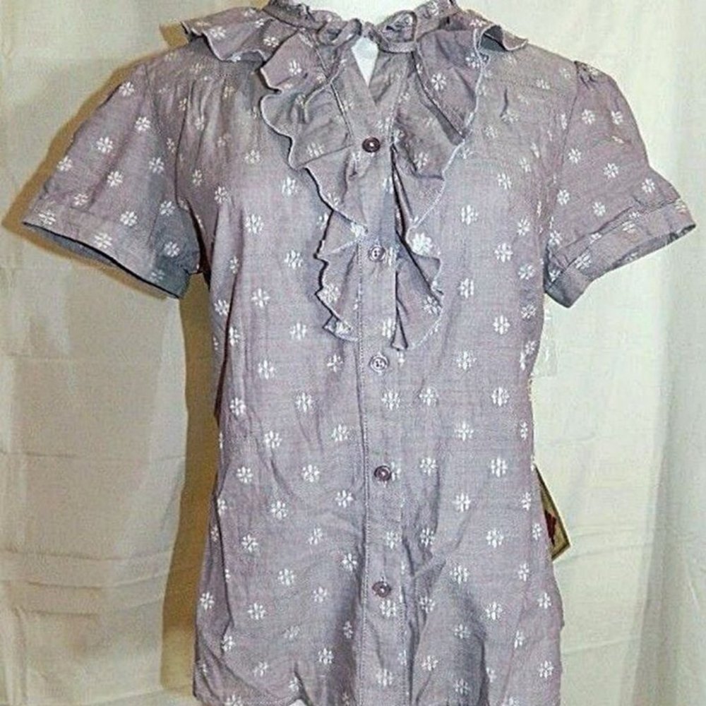 Caribbean Joe Shirt Button Front Short Sleeve